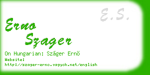 erno szager business card