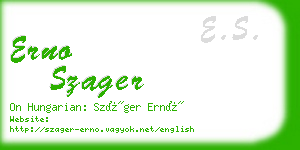 erno szager business card